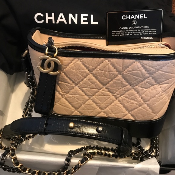 Chanel Gabrielle Hobo Bag Beige and Black Small - Picture 4 of 5